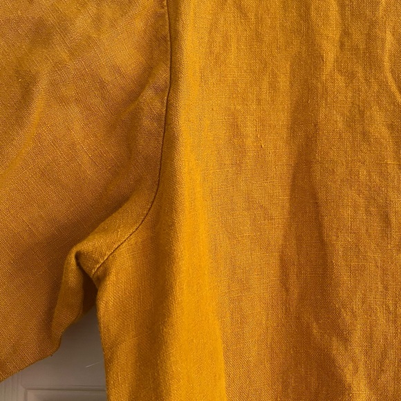 Not Perfect Linen / Mustard Golden Yellow Top - Picture 4 of 7